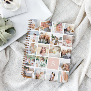 Carnet Blush Monogram Photo Collage