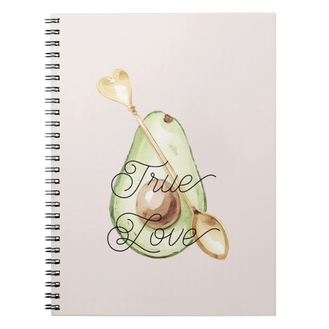 Carnet Blush Pink Avocado Heart Spoon  (Devant)