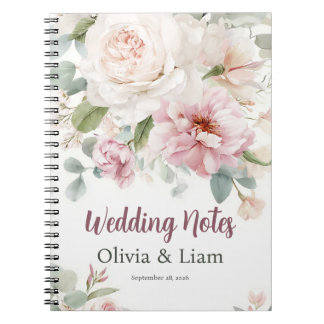 Carnet Blush Pink Floral Personalized Wedding Planner