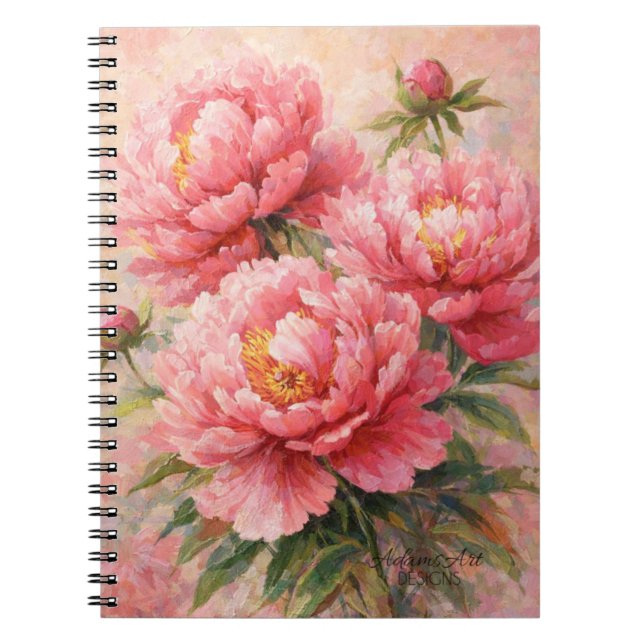 Carnet Blush Pink Peony Garden Floral (Devant)