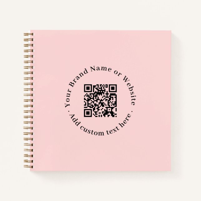 Carnet Blush Pink QR | Feminine Business Promo Design (Devant)