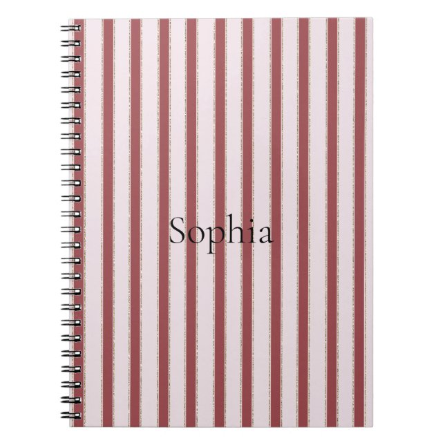 Carnet Blush Pink Red Stripes (Devant)