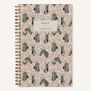 Carnet Blush Zebra Notes de safari botanique personnalisé