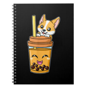 Carnet Boba Tapioca Pearls Bubble Milk Tea Drink Corgi