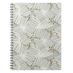 Carnet Bohème abstrait minimaliste côtier - bleu poussiér
