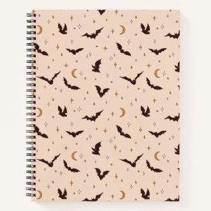 Carnet Boho Bats et étoiles Motif d'Halloween