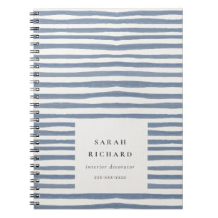 Carnet Boho Chic Bleu Crépuscule Aquarelle Bandes Dessiné