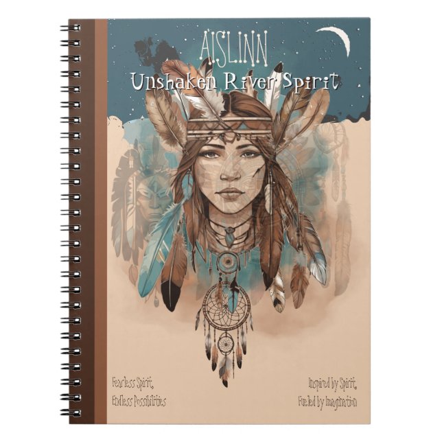 Carnet Boho Chic Esprit Natif - Plumes, Attrape-Rêves (Devant)