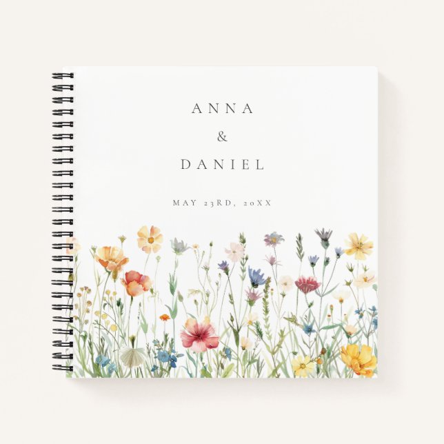 Carnet Boho Chic Wildflower Wedding Guest Book (Devant)