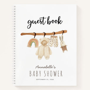 Carnet Boho Clothesline Baby shower non sexiste