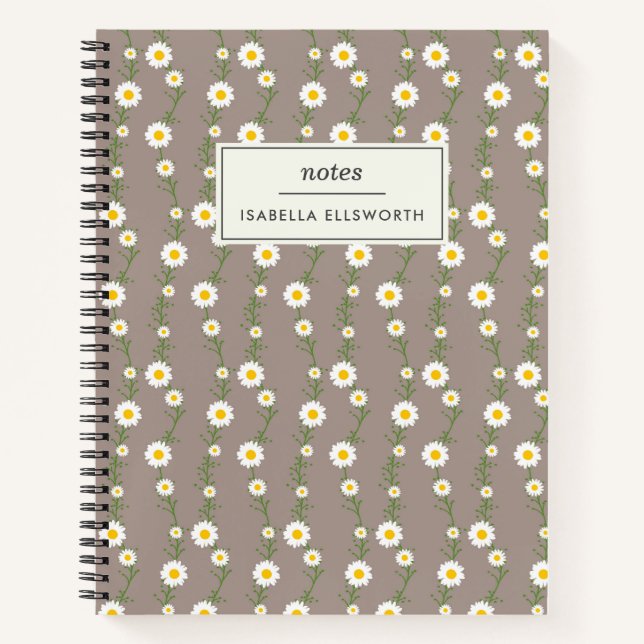 Carnet Boho Daisy Chain Motif Floral Personnalisé (Devant)