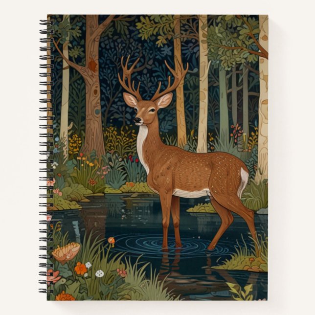 Carnet Boho de la forêt de cerfs boho forêt verdure (Devant)