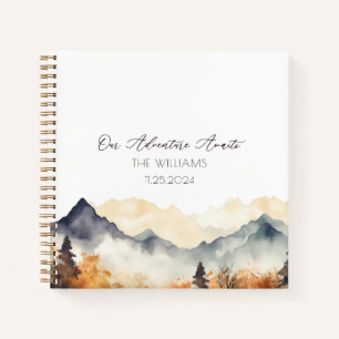 Carnet Boho Fall Mountain Watercolor Mariage invité