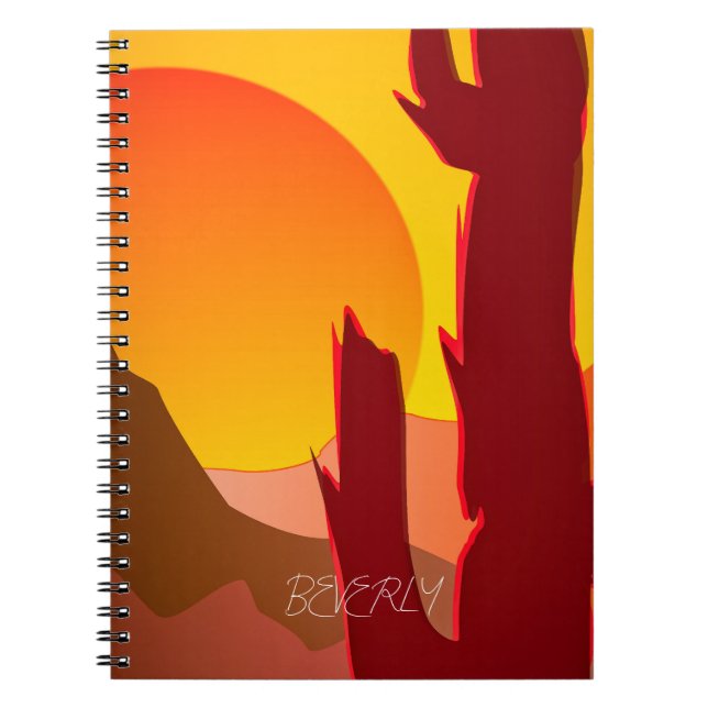 CARNET BOHO MINIMALIST DESERT SUNSET GRAPHIQUE (Devant)