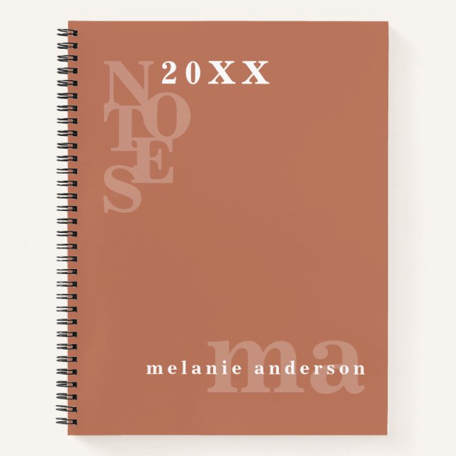 Carnet Boho minimaliste moderne personnalisé (Devant)