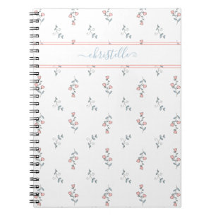 Carnet Boho Nom Personnalisé Joli Blush Motif Floral