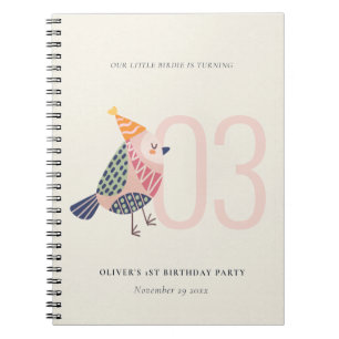 Carnet Boho rose mou Birdie N'importe quel âge Anniversai