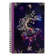 Boho Stars & Moon Purple Ajouter Nom Retour Couver