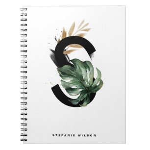 Carnet Boho Tropical Greenery Letter S Monogram
