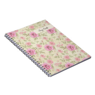 Carnet Boho Wildflower Floral Pattern Roses Country 