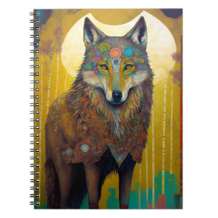 Carnet Boho Wolf Surreal Wildlife Art