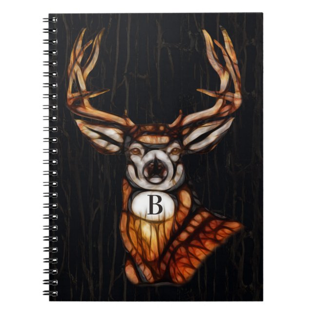 Carnet Bois Bois Cerf Rustique Pays Personnalisé (Devant)