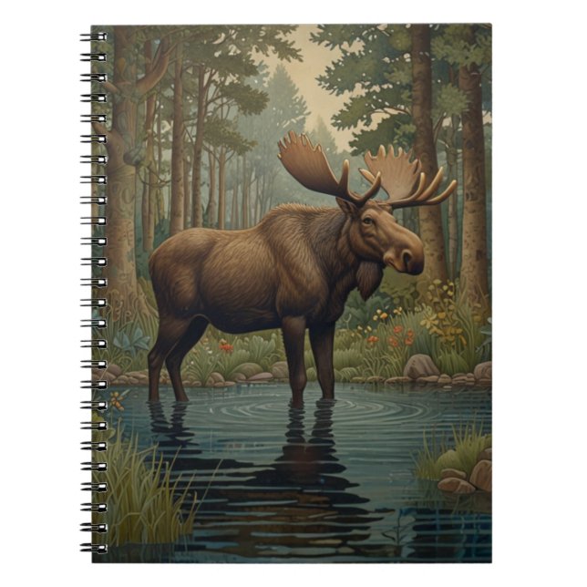 Carnet Bois boisé d'orignal rustique (Devant)