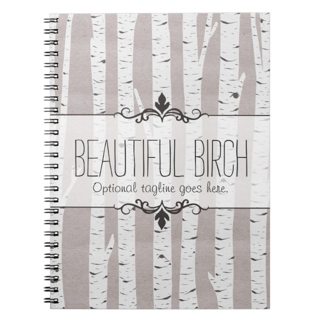 Carnet Bois de bouleau rustique Arbres & Branches Naturel (Devant)