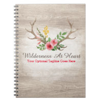 Bois de Cerf Rustique Bohème Floral Aquarelle Bois
