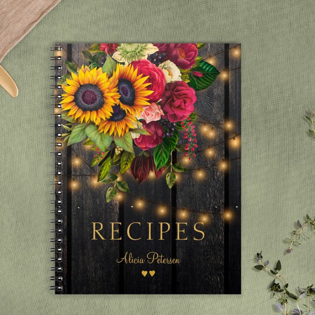 Carnet Bois de grange rustique et lumières recettes de cu (Créateur téléchargé)