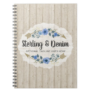 Carnet Bois rustique et aquarelle bohème Flore Flèches