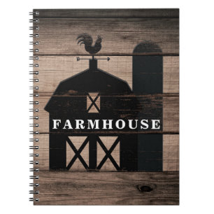 Carnet Bois rustique vieilli noir grange maison de ferme