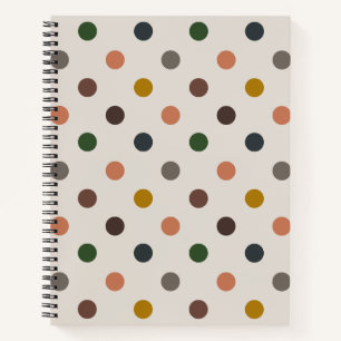 Carnet Bois Tons Terre Légère Motif à Points de Polka For