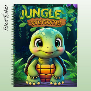 Carnet Boîte Tortue Mignonne Tortue de Jungle Bienvenue A