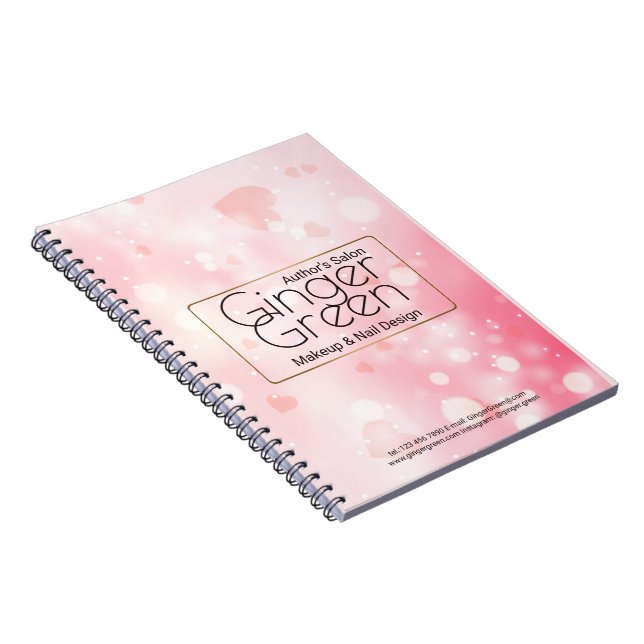 Carnet Bokeh rose simple et élégant (Côté Droit)