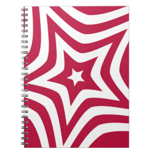 Carnet Bold & Bright Red & White Star dans un Motif vecto