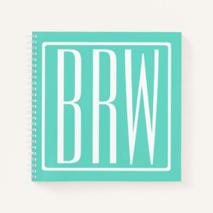 Carnet Bold Modern   White on aqua