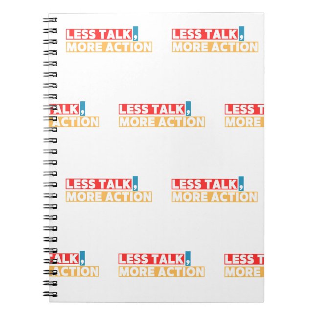 Carnet Bold Motivational Quote – Less Talk, More Action (Devant)