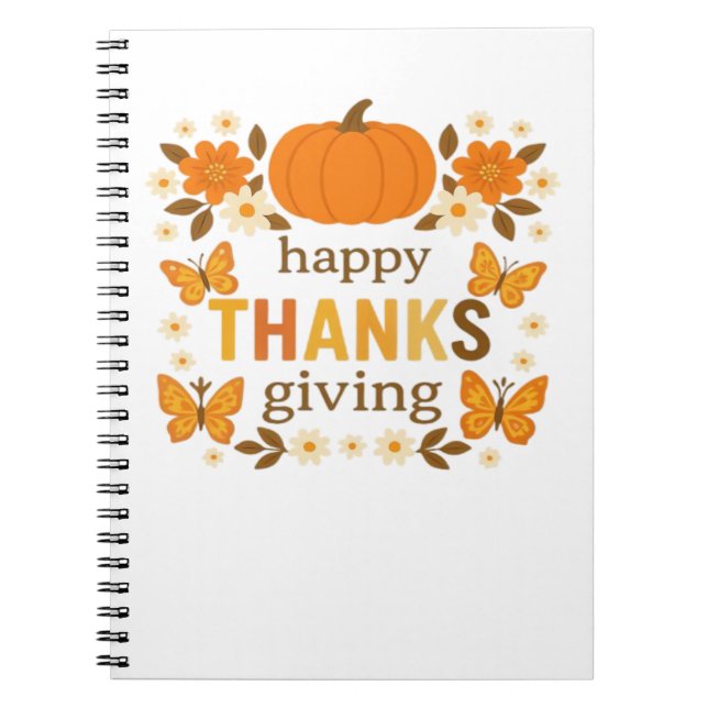Carnet Bon thanksgiving Floral Citrouille classique T-shi (Devant)