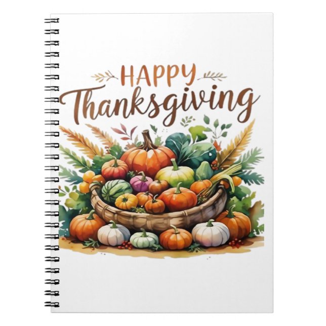 Carnet Bon thanksgiving - Panier de récolte avec Citrouil (Devant)