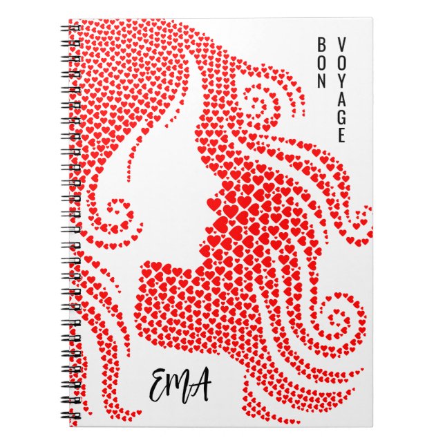Carnet Bon Voyage Femme Silhouette dans le Monogramme des (Devant)