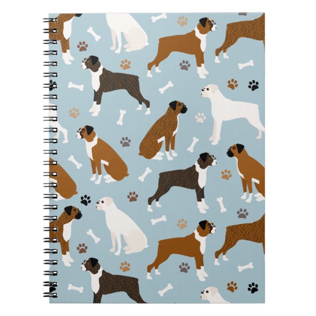 Carnet Bones et pattes de chien de boxe (Devant)