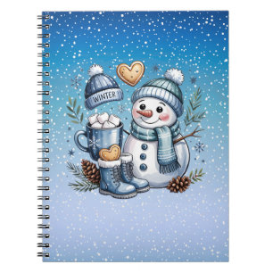 Carnet Bonhomme de neige confortable d'hiver