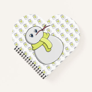 Carnet Bonhomme de neige portant une écharpe jaune