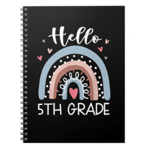 Carnet Bonjour 5e année Funny Boho Rainbow Retour à l'éco
