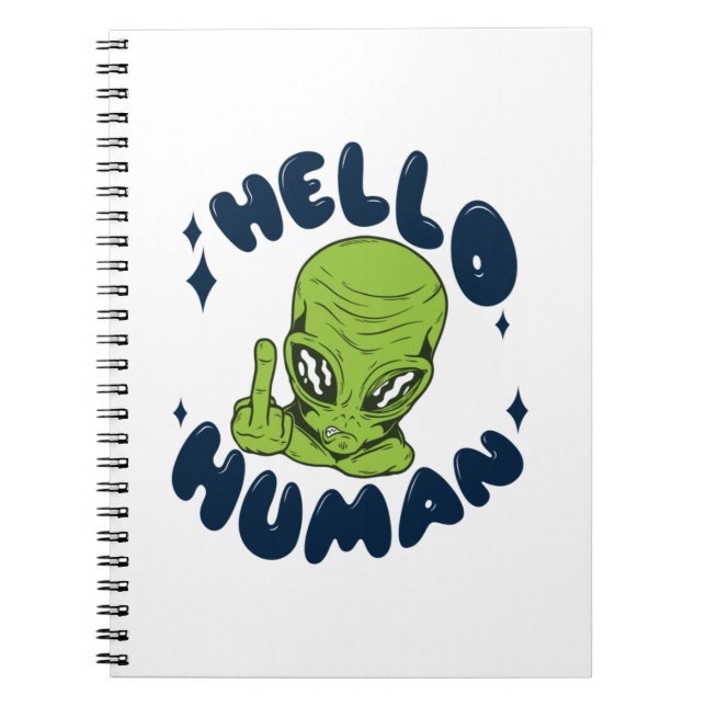 Carnet Bonjour Alien humoristique (Devant)