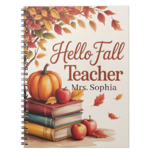 Carnet Bonjour Automne Enseignant Aquarelle Automne Perso