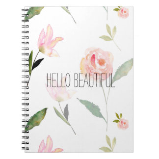 Carnet Bonjour belle aquarelle florale