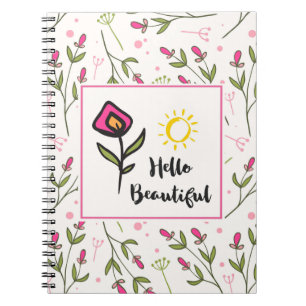 Carnet Bonjour Belle Jolie Orange Rose Orange Fleur Sauva