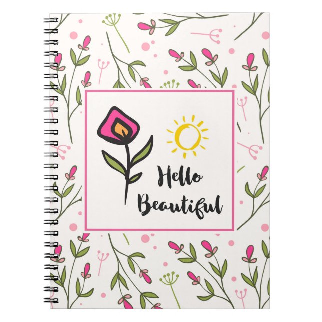 Carnet Bonjour Belle Jolie Orange Rose Orange Fleur Sauva (Devant)